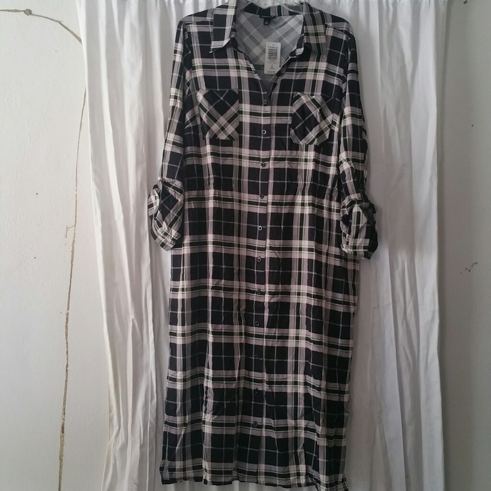 Plaid shirt dress, size 2